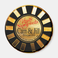 Las Vegas Gold Black Retro Casino Chip Favour