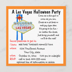 Las Vegas Halloween Costume Party Invitation
