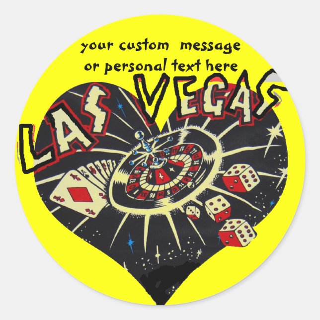 Las Vegas Heart Classic Round Sticker (Front)