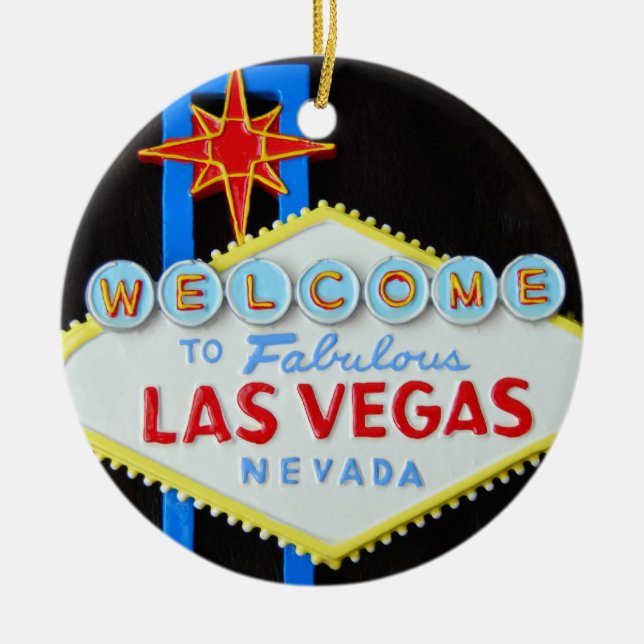 Las Vegas Holiday Season Ceramic Tree Decoration (Front)