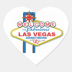 Las Vegas Honeymoon Heart Sticker