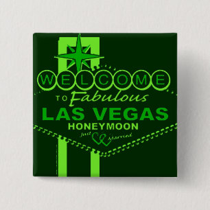 Las Vegas Honeymoon Pop Art 15 Cm Square Badge