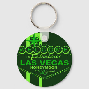 Las Vegas Honeymoon Pop Art Key Ring