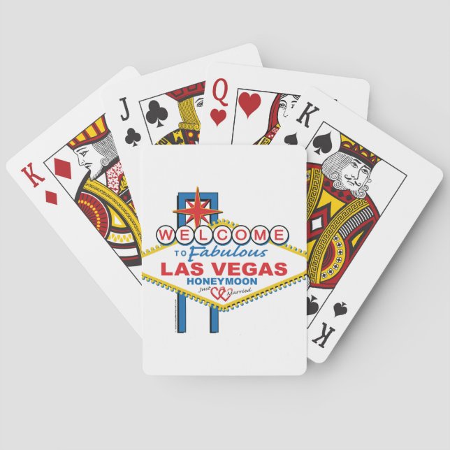 Las Vegas Honeymoon retro Playing Cards (Back)