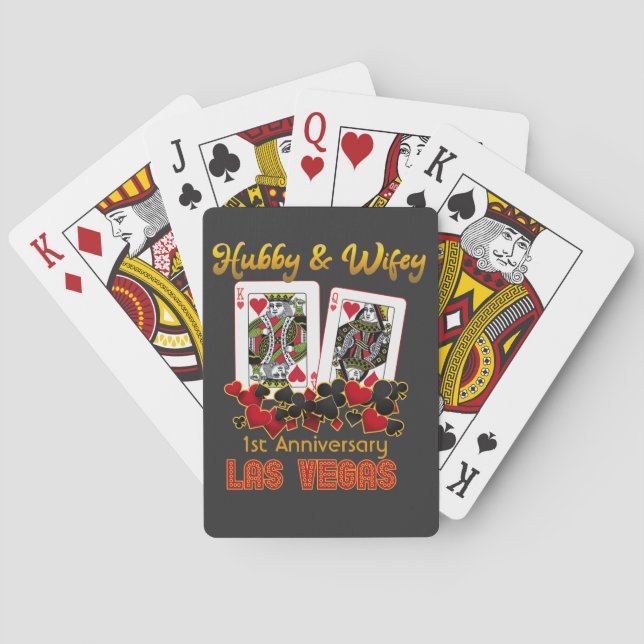 Las Vegas Hubby Wifey Wedding Anniversary   Playing Cards (Back)
