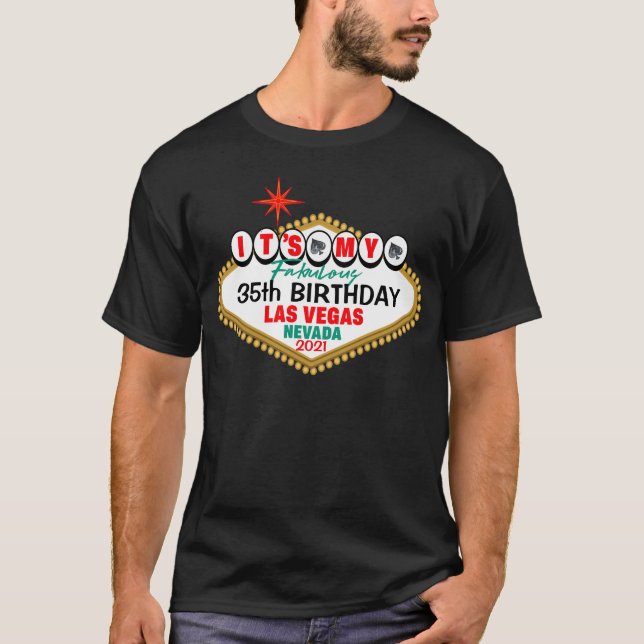Las Vegas It's My Birthday Casino Party Matching T-Shirt (Front)