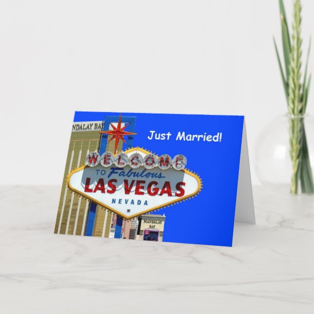 Las Vegas Just Married! Announcement Card (Front)