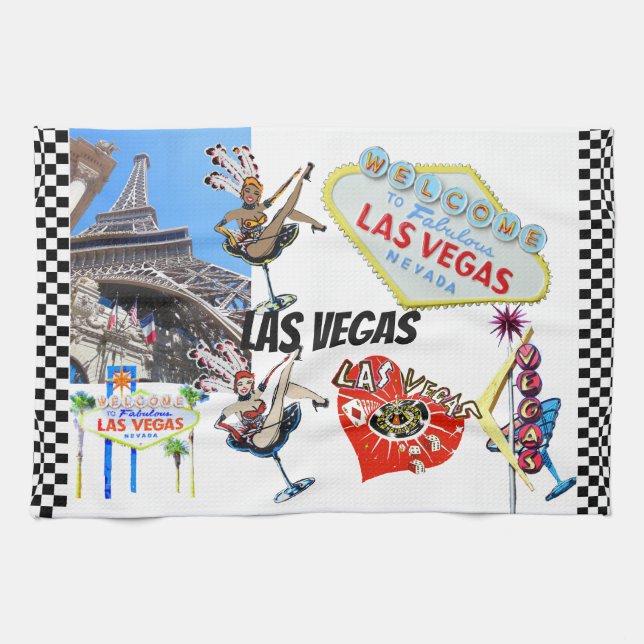Las Vegas Landmarks Kitchen Towel (Horizontal)