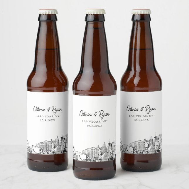 Las Vegas Landmarks Personalised Beer Label (Bottles)