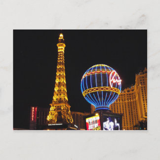 Las Vegas Las Vegas City Illuminated Night Casino Postcard