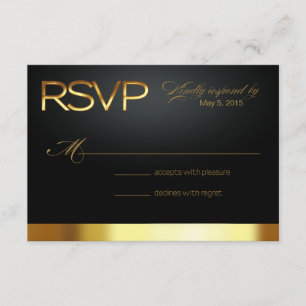 Las Vegas Lucky in Love RSVP gold/black Card