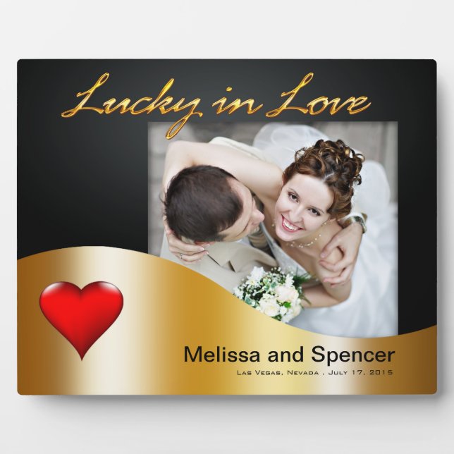 Las Vegas Lucky in Love Wedding Plaque (Front)