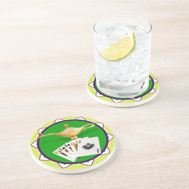 Las Vegas Magic Lamp Poker Chip Coaster (Side)