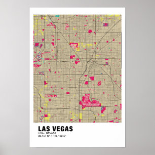 Las Vegas Map Poster - Nevada Colourful Map 