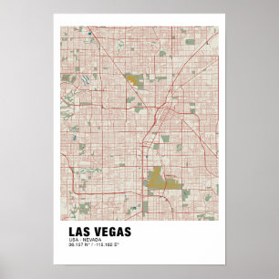 Las Vegas Map Poster - Nevada Vintage Map