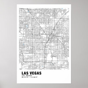 Las Vegas Map Poster - Nevada White Map 