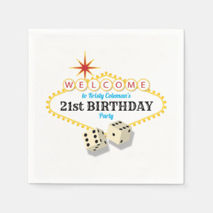 Las Vegas Marquee Birthday Party with Age Napkin
