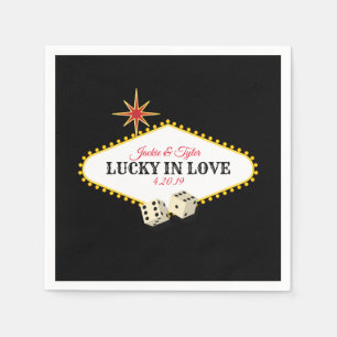 Las Vegas Marquee Wedding in Black Napkin