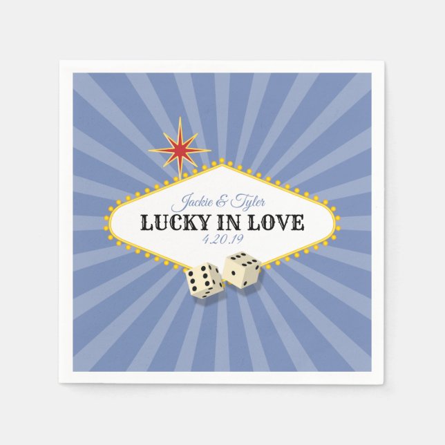 Las Vegas Marquee Wedding in Hydrangea 2 Napkin (Front)