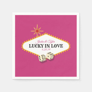 Las Vegas Marquee Wedding in Magenta Napkin