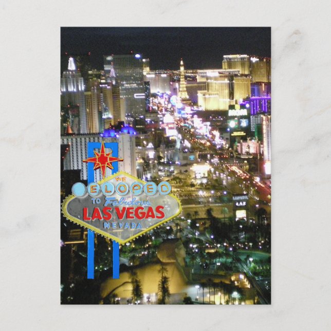 Las Vegas  Marriage We Eloped Announcement Postcard (Front)