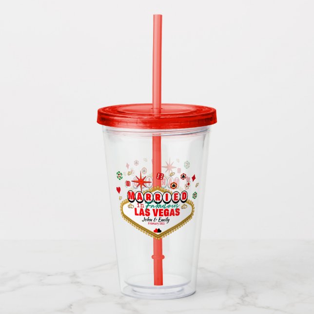Las Vegas Married Couple Matching Vacation Nevada  Acrylic Tumbler (Front)