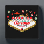 Las Vegas Married Couple Matching Vacation Nevada  Plaque<br><div class="desc">This design is special for couples who have married in Las Vegas. A full colour design that if you wear it you will receive thousands of compliments. Wear it with your husband-wife and create unforgettable moments in Las Vegas Nevada</div>