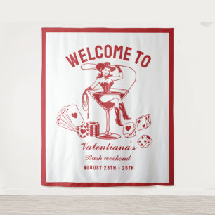 Las Vegas Martini Bachelorette welcome sign Tapestry