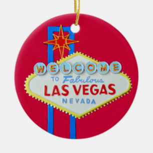 Las Vegas Merry Christmas Ceramic Tree Decoration