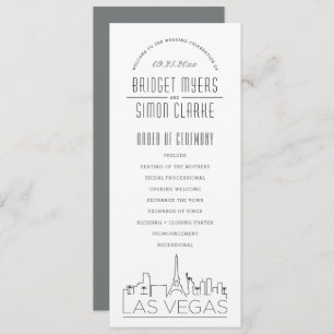 Las Vegas   Modern Deco Wedding Program Invitation