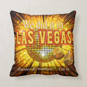 Las Vegas Mr. & Mrs. Wedding Keepsake Cushion