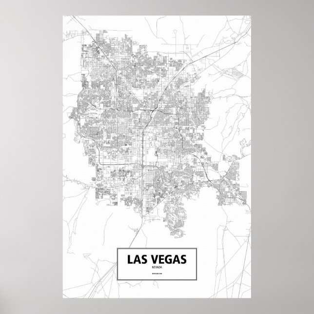 Las Vegas, Nevada (black on white) Poster (Front)