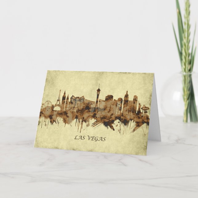 Las Vegas Nevada Cityscape Holiday Card (Front)