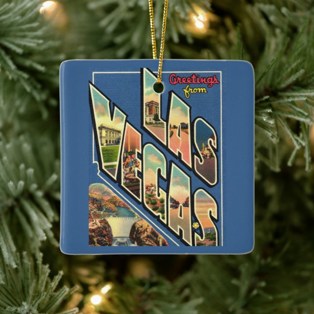 Las Vegas Nevada Greeting Ceramic Ornament (Tree)