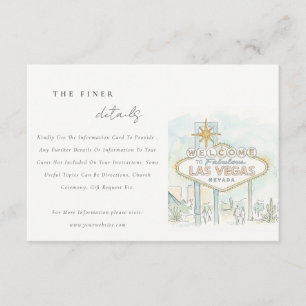 Las Vegas Nevada Landscape Wedding Details Enclosure Card