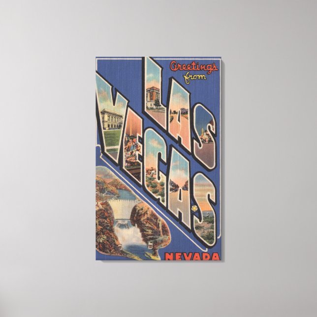 Las Vegas, Nevada - Large Letter Scenes 2 Canvas Print (Front)