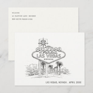 Las Vegas Nevada Sketch Landscape Travel Postcard