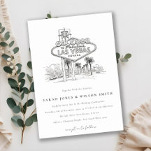 Las Vegas Nevada Sketch Landscape Wedding
