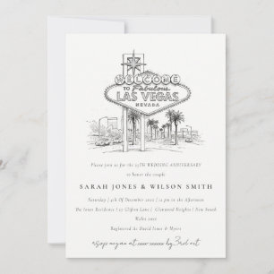 Las Vegas Nevada Sketch Wedding Anniversary Invitation