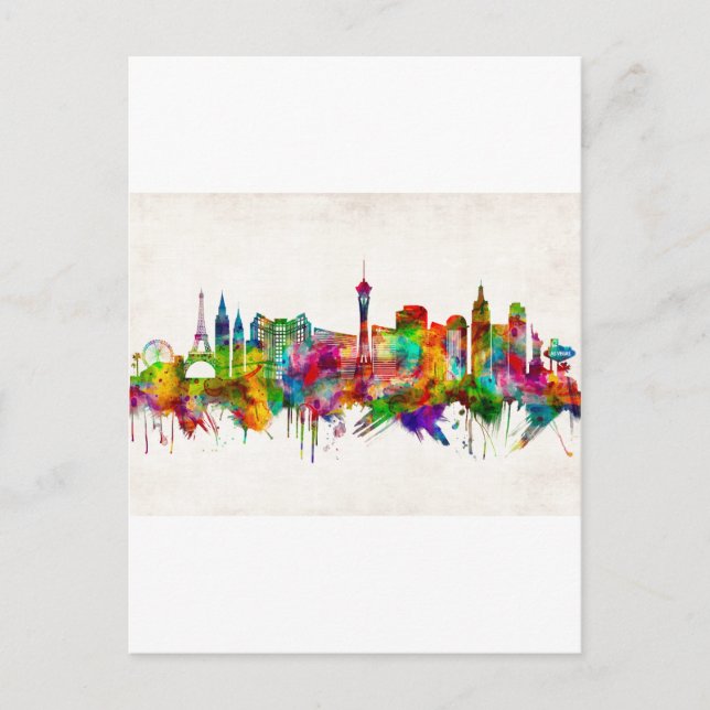 Las Vegas Nevada Skyline Invitation Postcard (Front)