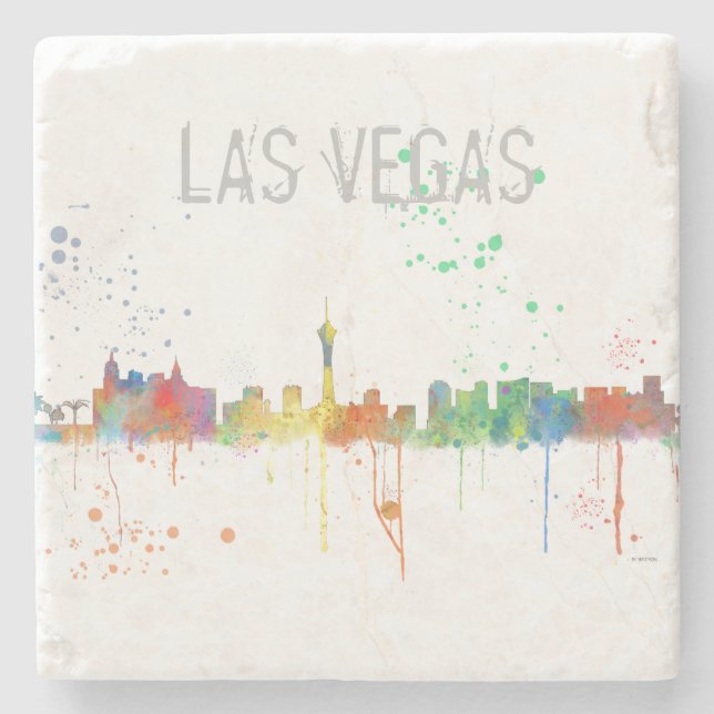 LAS VEGAS, NEVADA SKYLINE STONE COASTER (Front)
