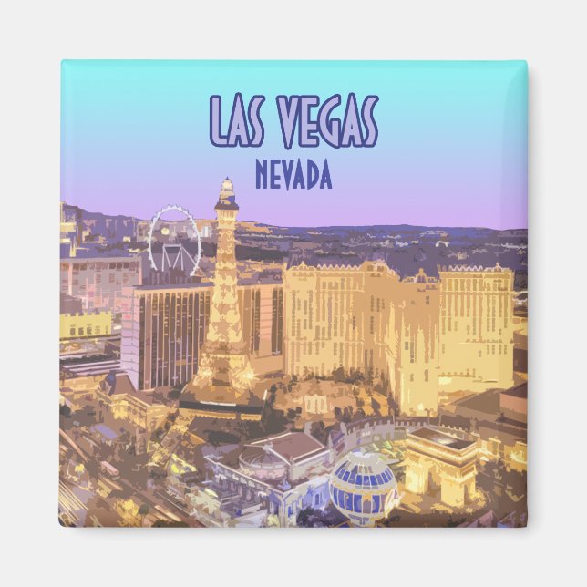 Las Vegas Nevada The Strip Vintage Magnet (Front)
