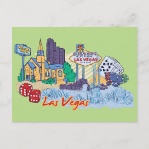 Las Vegas, Nevada US Famous City Postcard