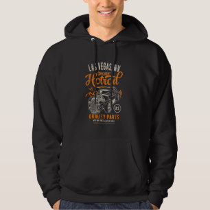 Las Vegas Nevada USA Hotrod Garage Car Distressed Hoodie