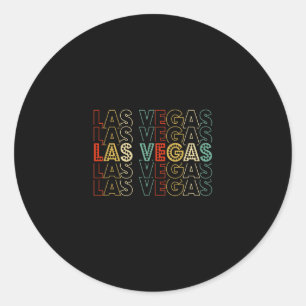 Las Vegas Nevada Vintage 70s 80s Souvenir Vacation Classic Round Sticker