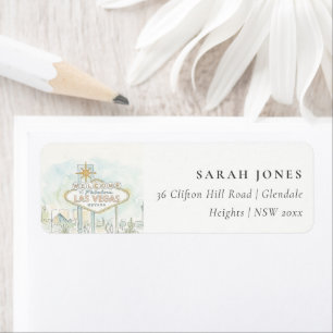 Las Vegas Nevada Watercolor Landscape Address
