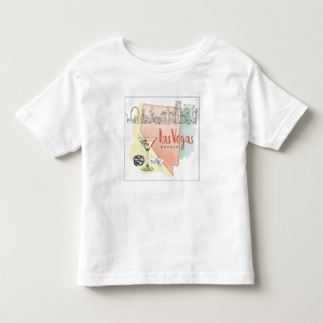 Las Vegas, Nevada | Watercolor Sketch Image Toddler T-Shirt (Front)