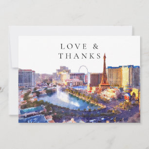 Las Vegas Nevada Wedding Photo Thank You Card