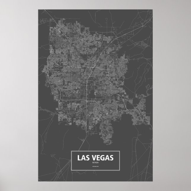 Las Vegas, Nevada (white on black) Poster (Front)