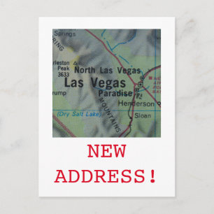 Las Vegas New Address announcement Postcard